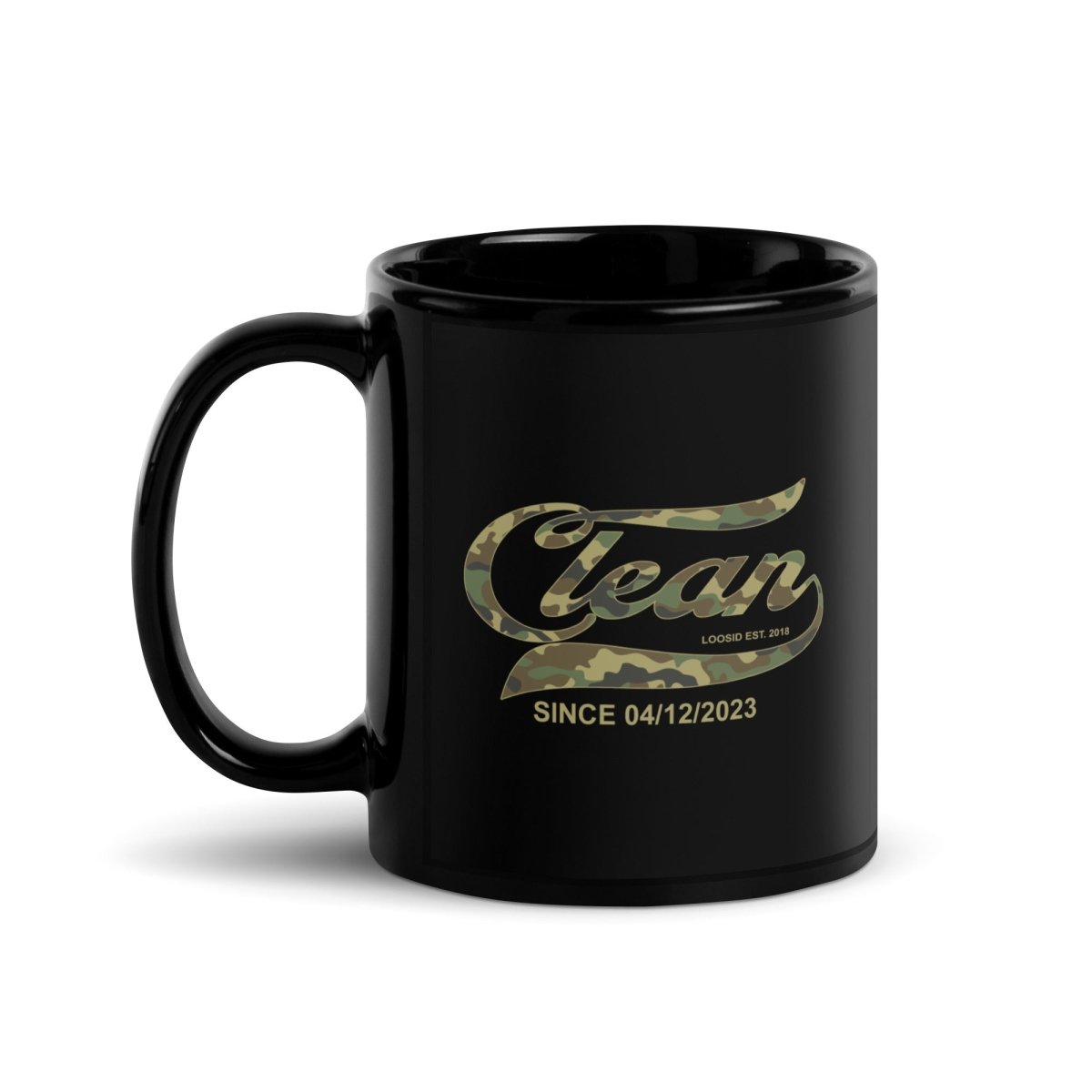 Clean Camo Sober Coffee Mug close-up view (view 2)