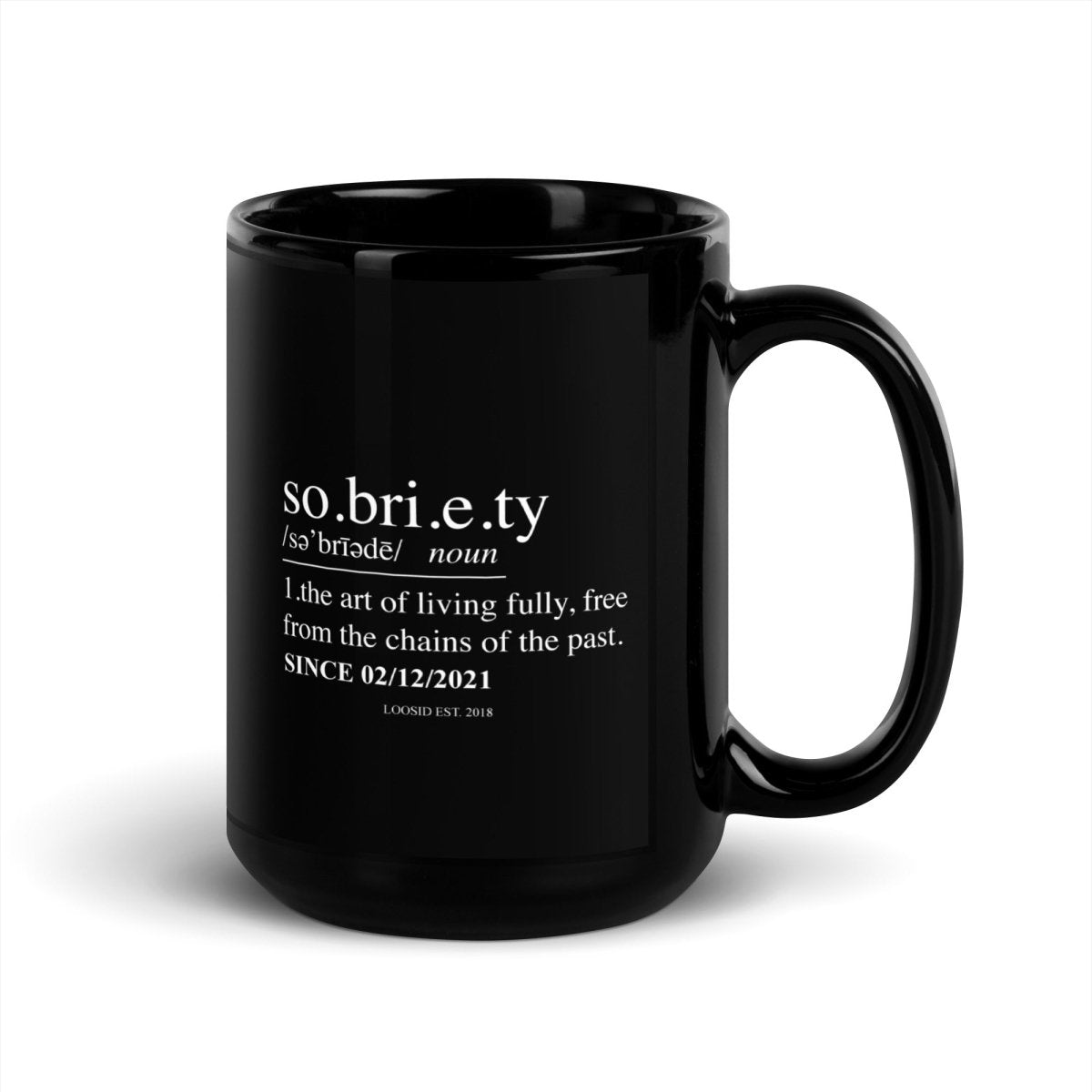 Sobriety Definition Glossy Sober Sober Coffee Mug lifestyle view (view 5)