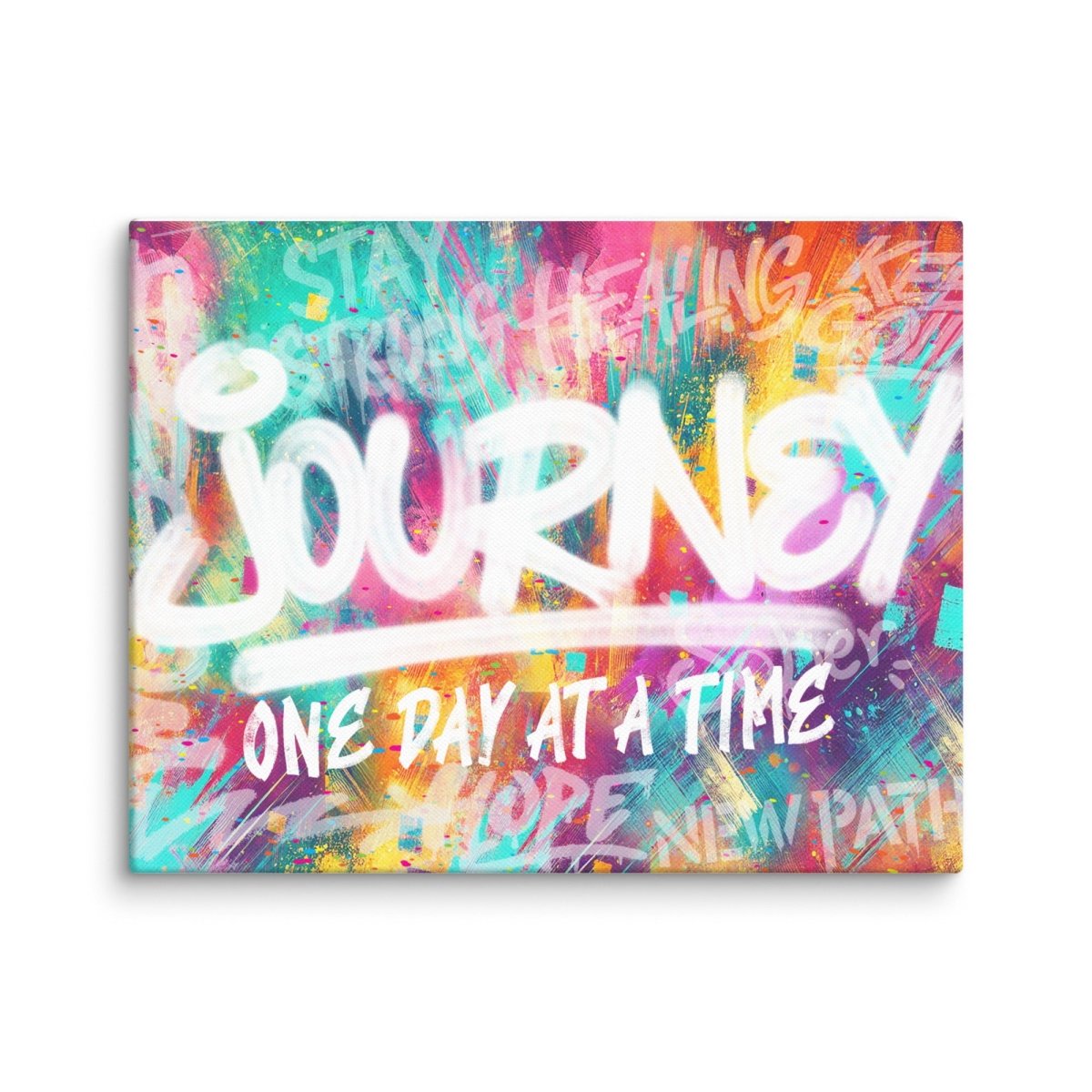 Journey One Day At A Time Sobriety Art flat lay styled image (view 3)