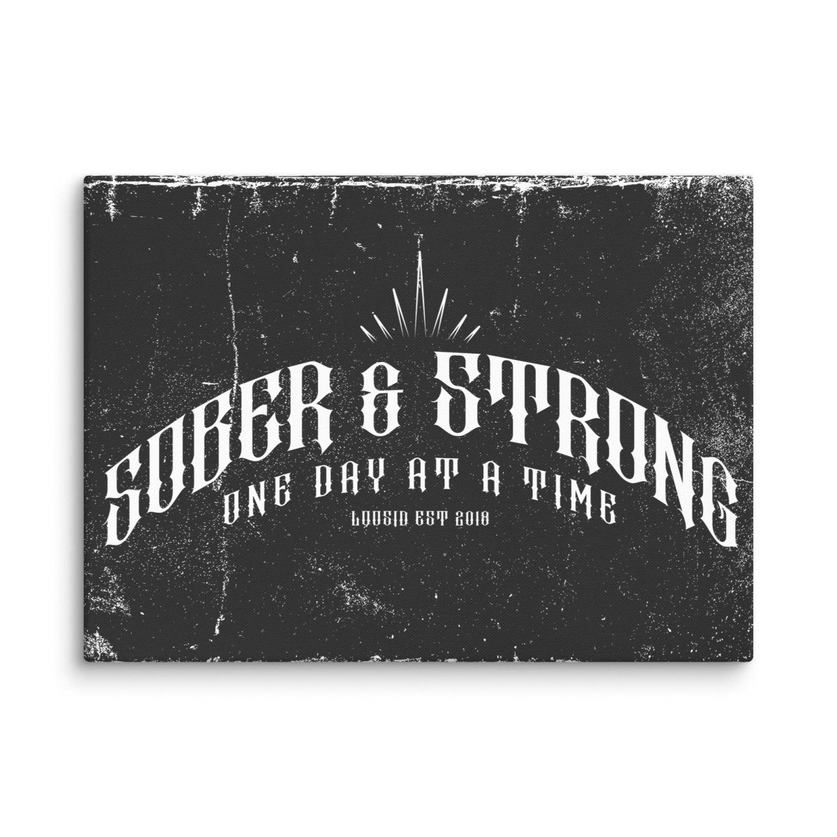Sober & Strong Canvas Wall Decor for Recovery Sobriety Art graphic detail (view 4)