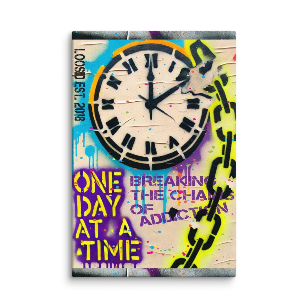 One Day at a Time Inspirational Sobriety Art graphic detail (view 4)