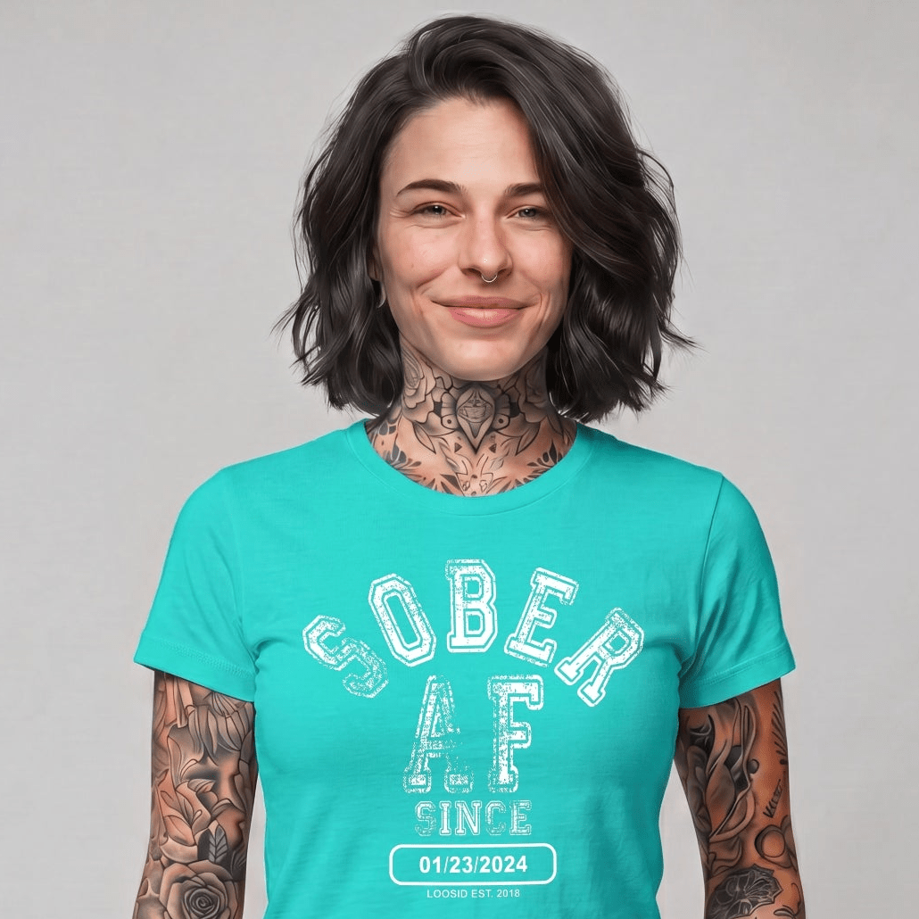 Sober AF Since Sober T Shirt | Custom Sobriety Date