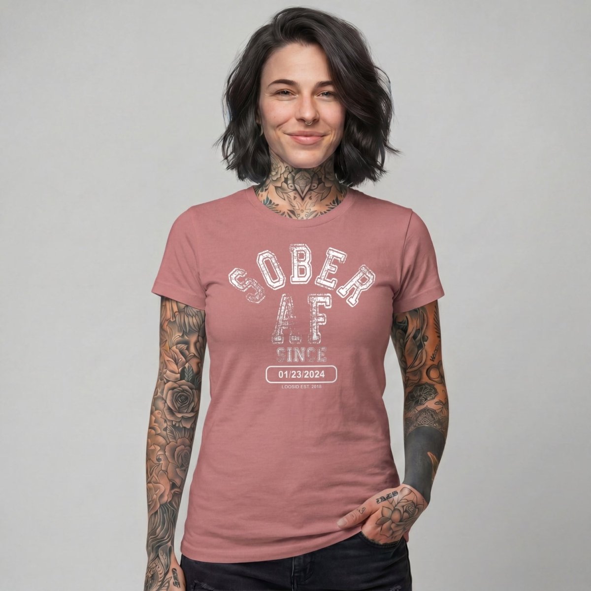 Sober AF Since Sober T Shirt | Custom Sobriety Date