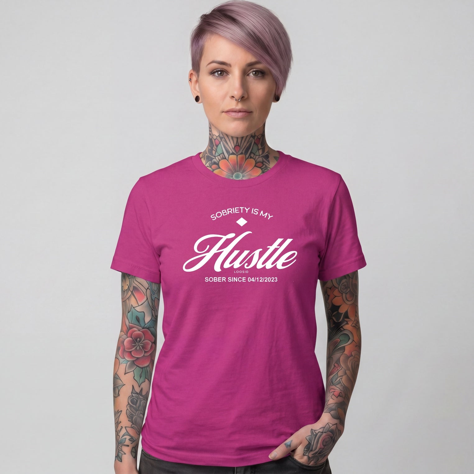 Sober T Shirt | Women's Sobriety is My Hustle Tee