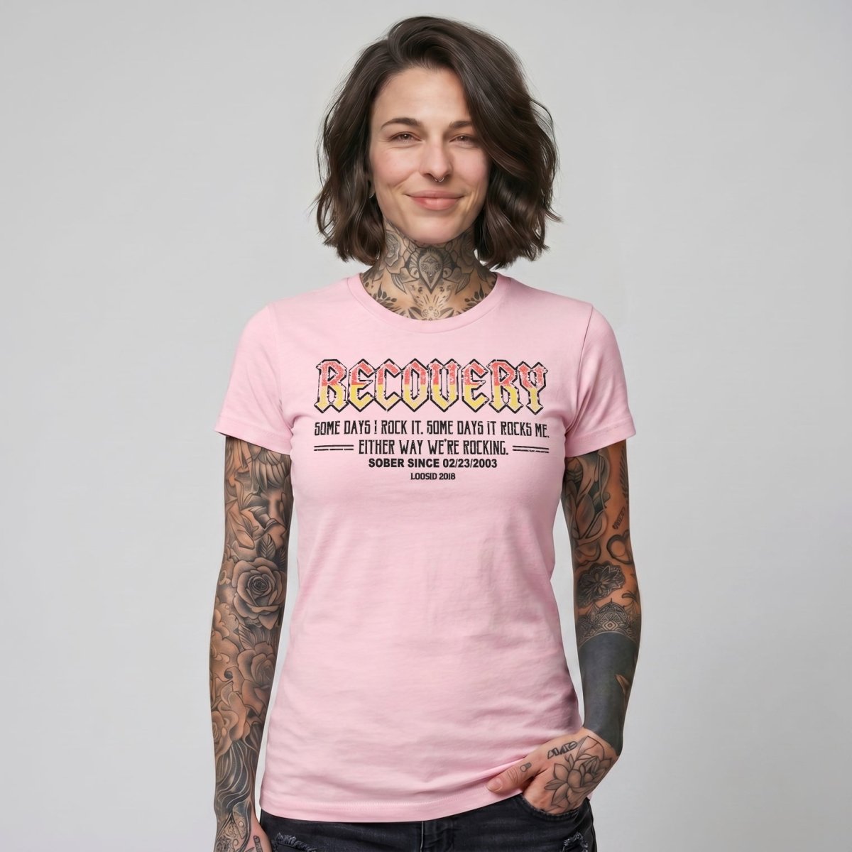 Recovery Rock Sober T Shirt product photo (view 20)