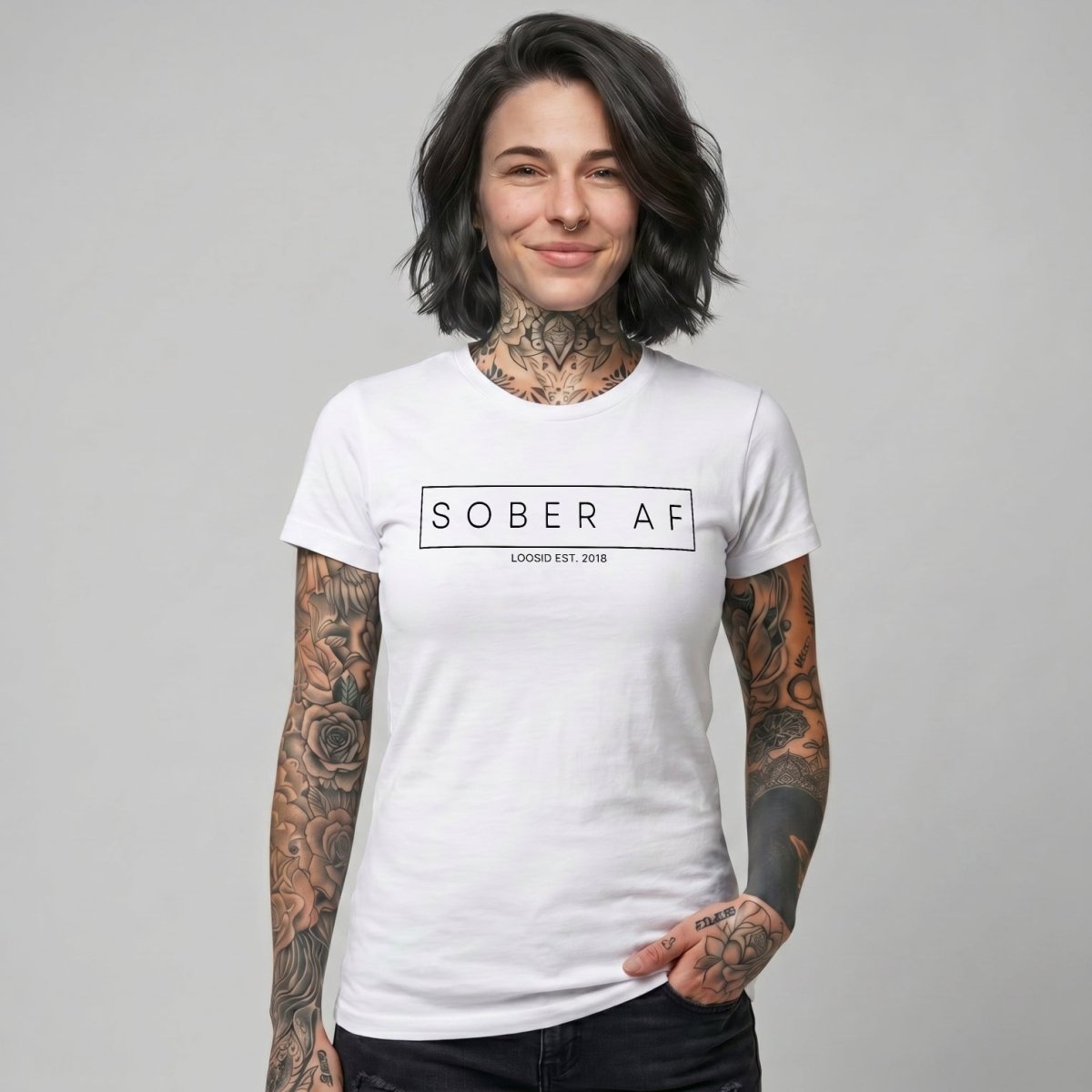 Sober AF Sober T Shirt graphic detail (view 4)