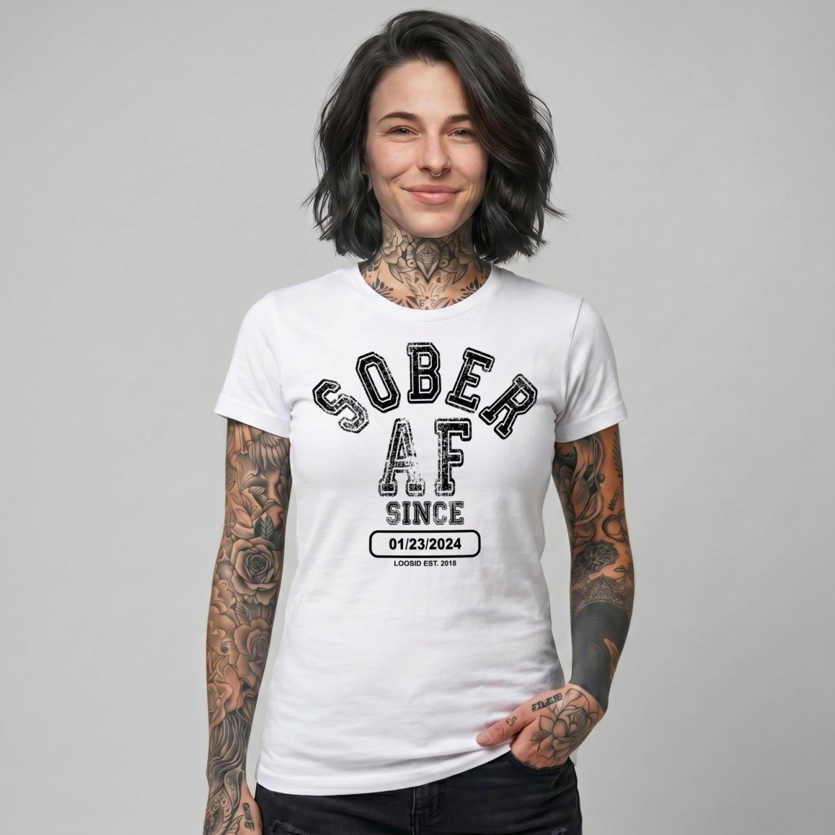 Sober AF Since Sober Sober T Shirt featuring the design (view 21)