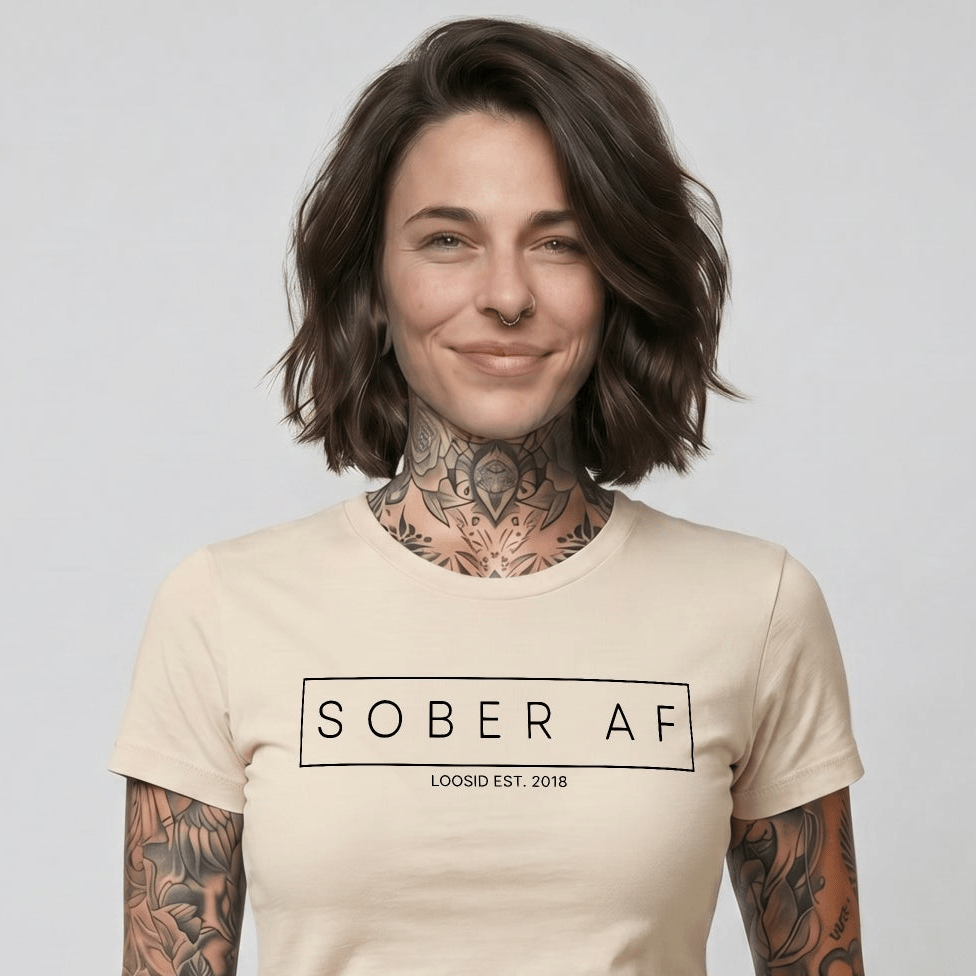 Sober AF Sober T Shirt close-up view (view 12)