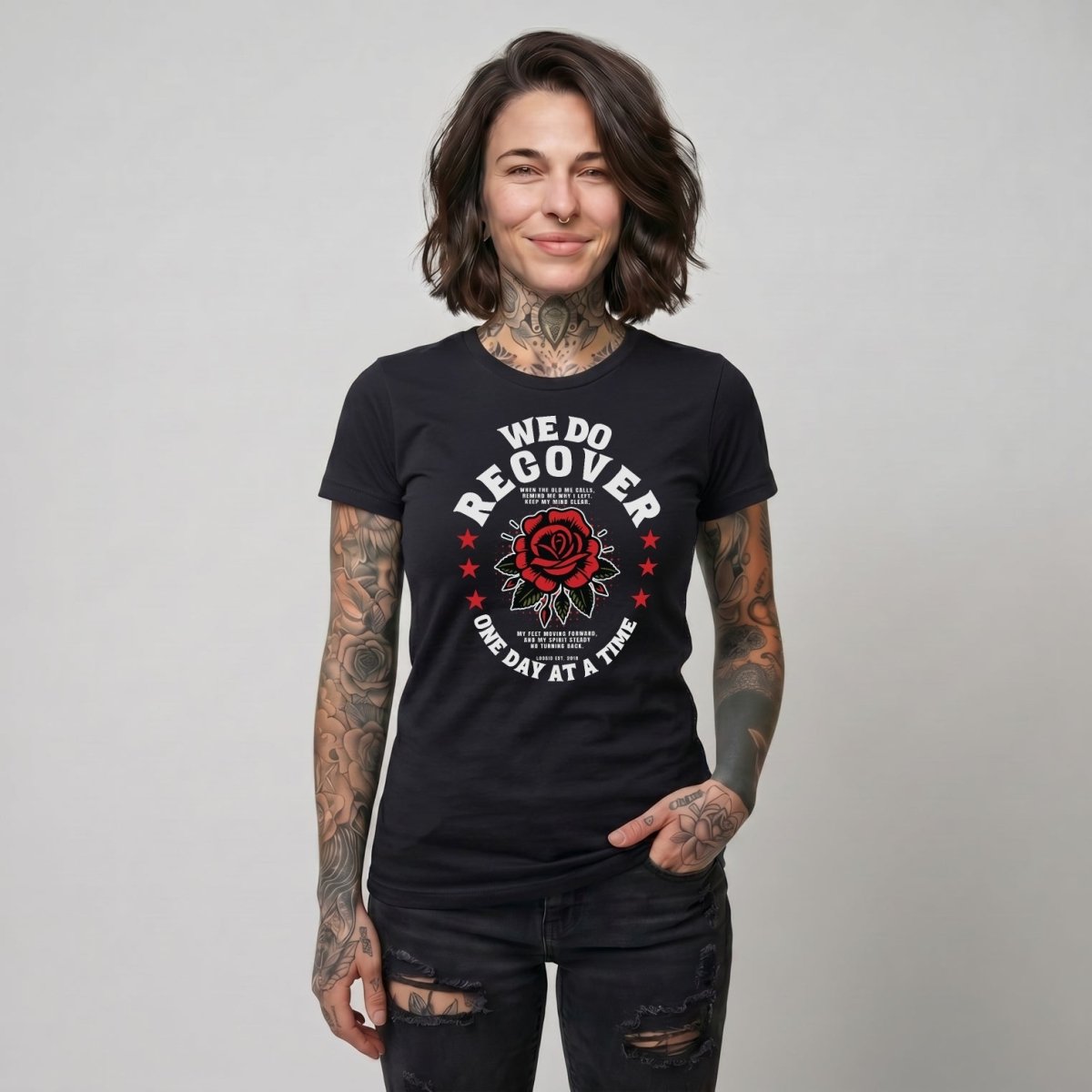 We Do Recover Sober T Shirt graphic detail (view 4)