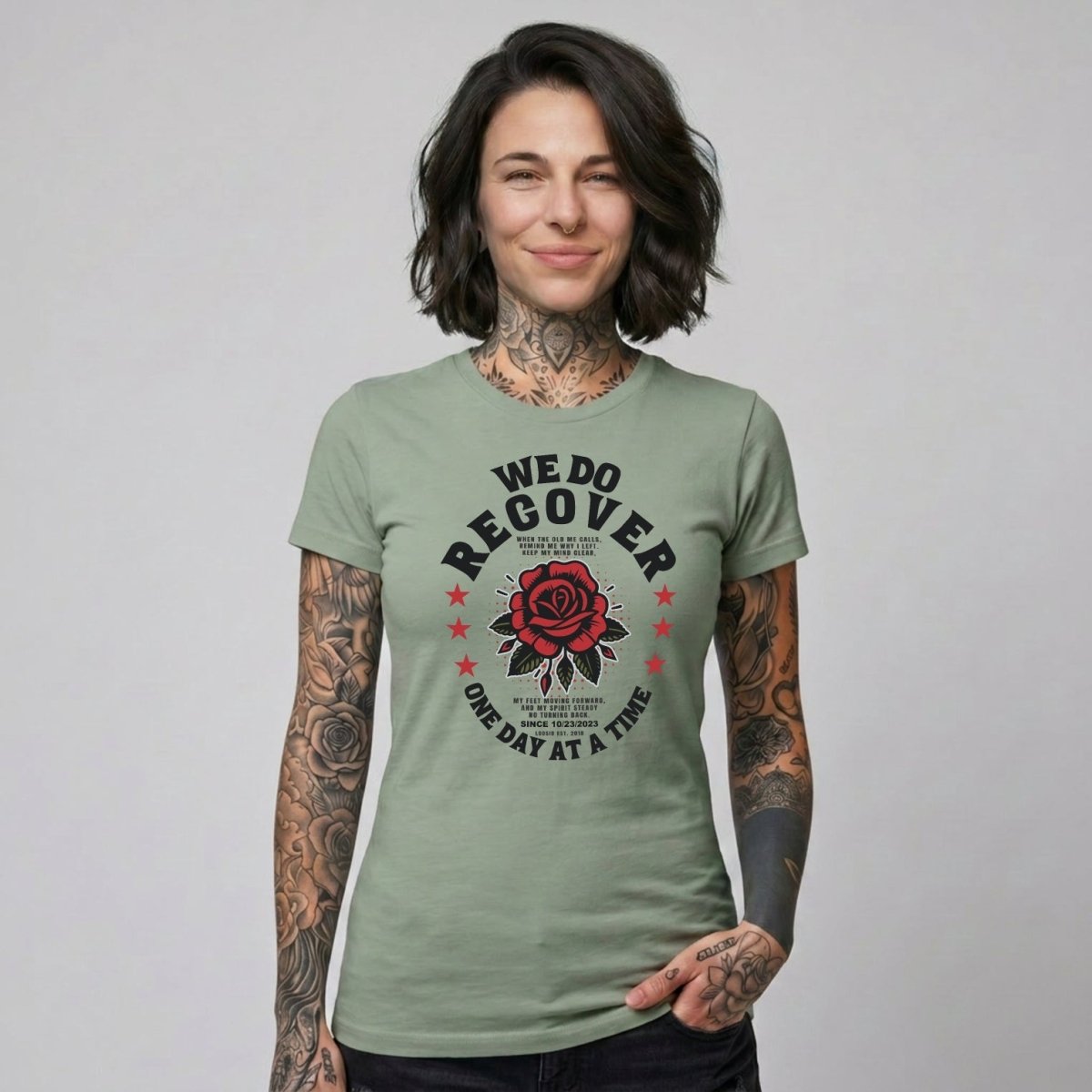 We Do Recover Sober T Shirt lifestyle view (view 25)