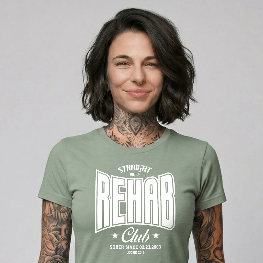 Rehab Sober T Shirt graphic detail (view 24)