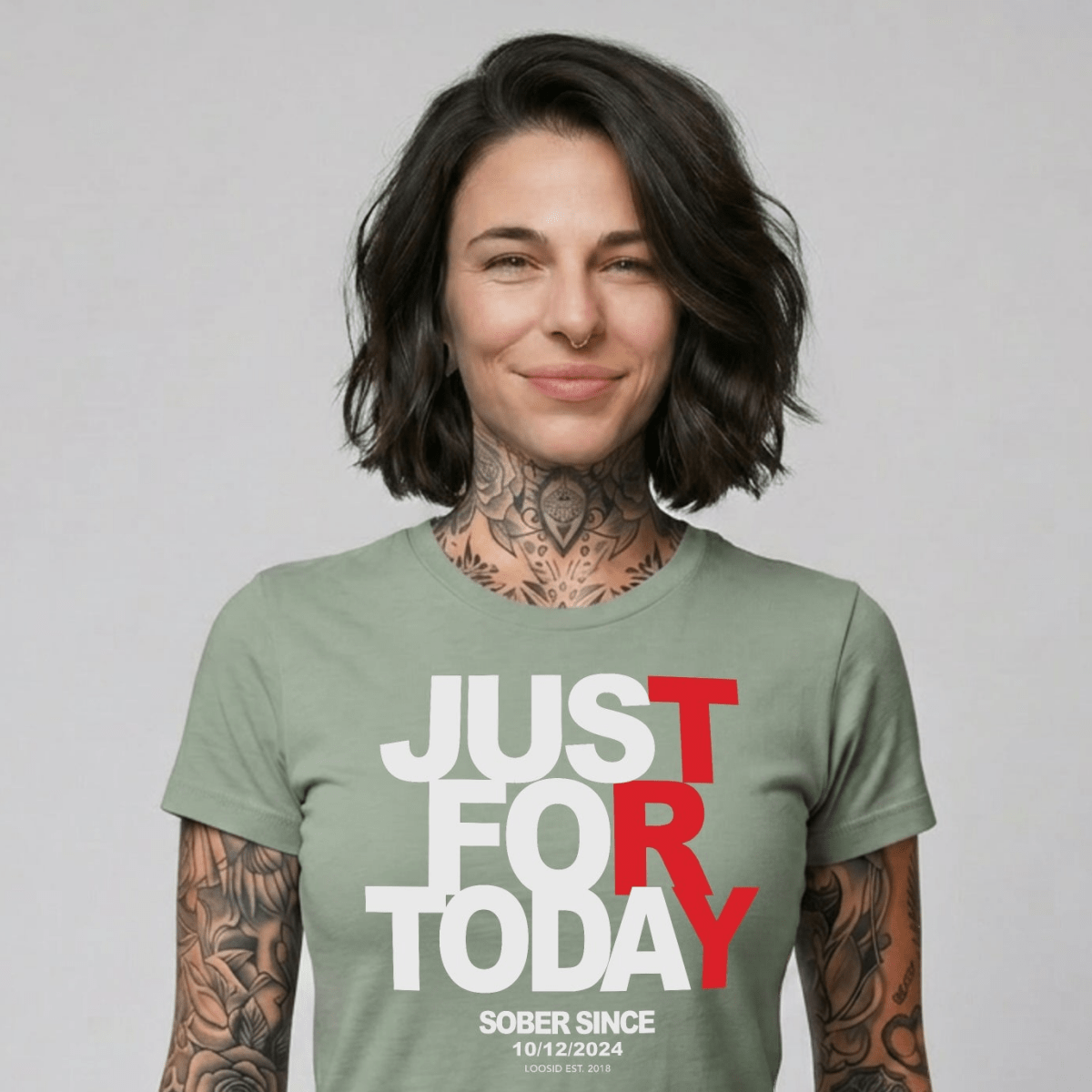 Just Try For Today Sober T Shirt back view (view 27)