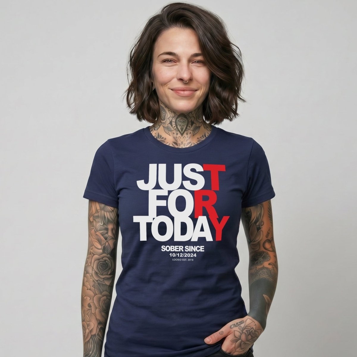 Just Try For Today Sober T Shirt fit detail (view 9)