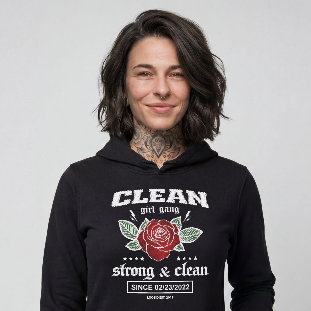 Loosid Clean Girl Gang Strong & Clean Crest Recovery Hoodie featuring the design