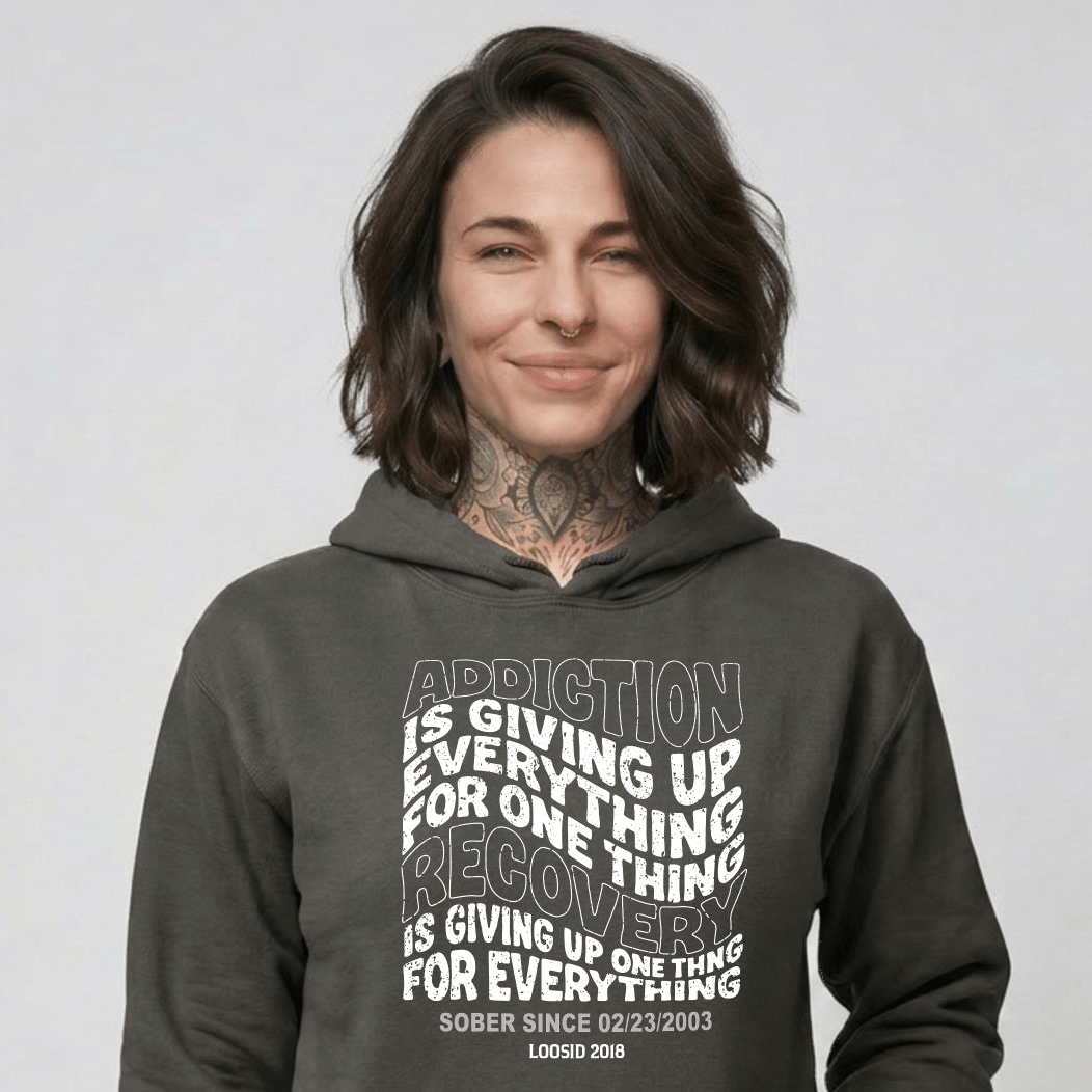 Addiction is Giving up Recovery Hoodie product photo (view 10)