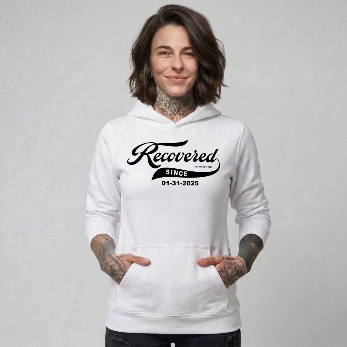 Recovered Since Recovery Hoodie back view (view 37)