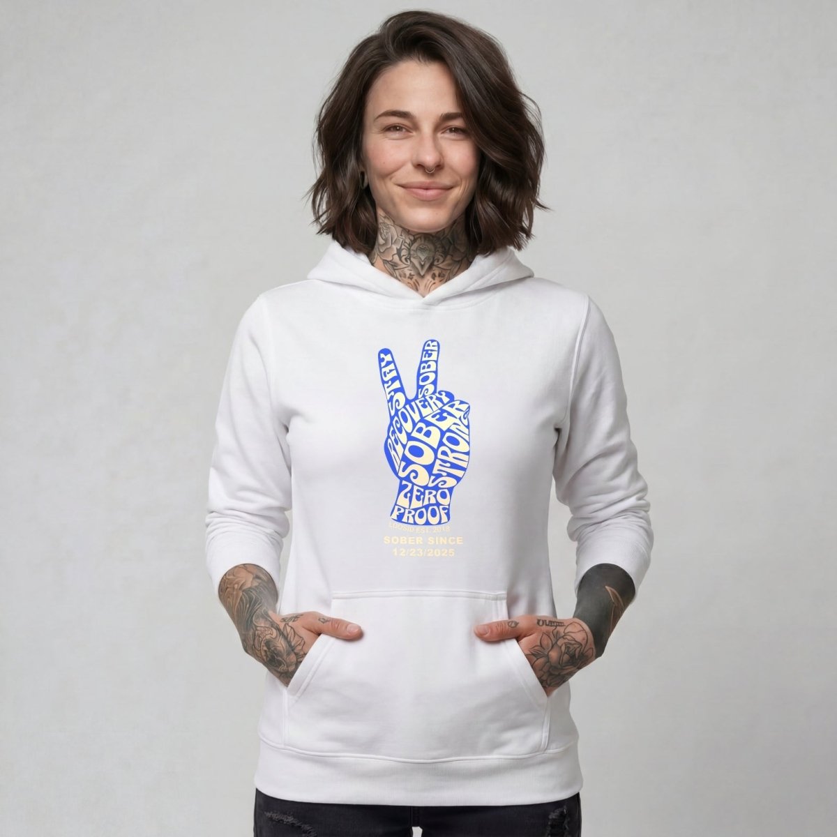 Peace & Sober Recovery Hoodie featuring the design (view 31)