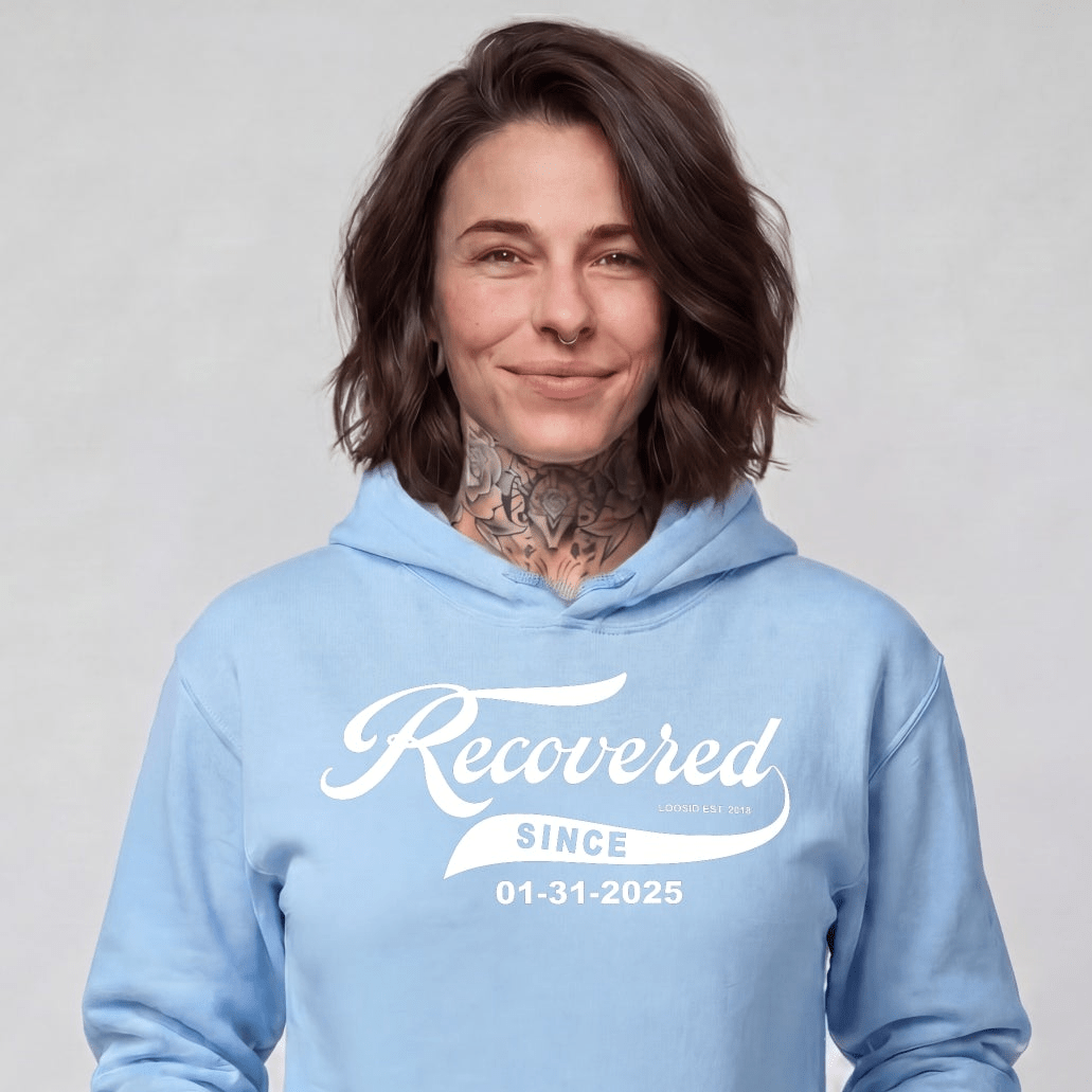 Recovered Since Recovery Hoodie back view (view 7)