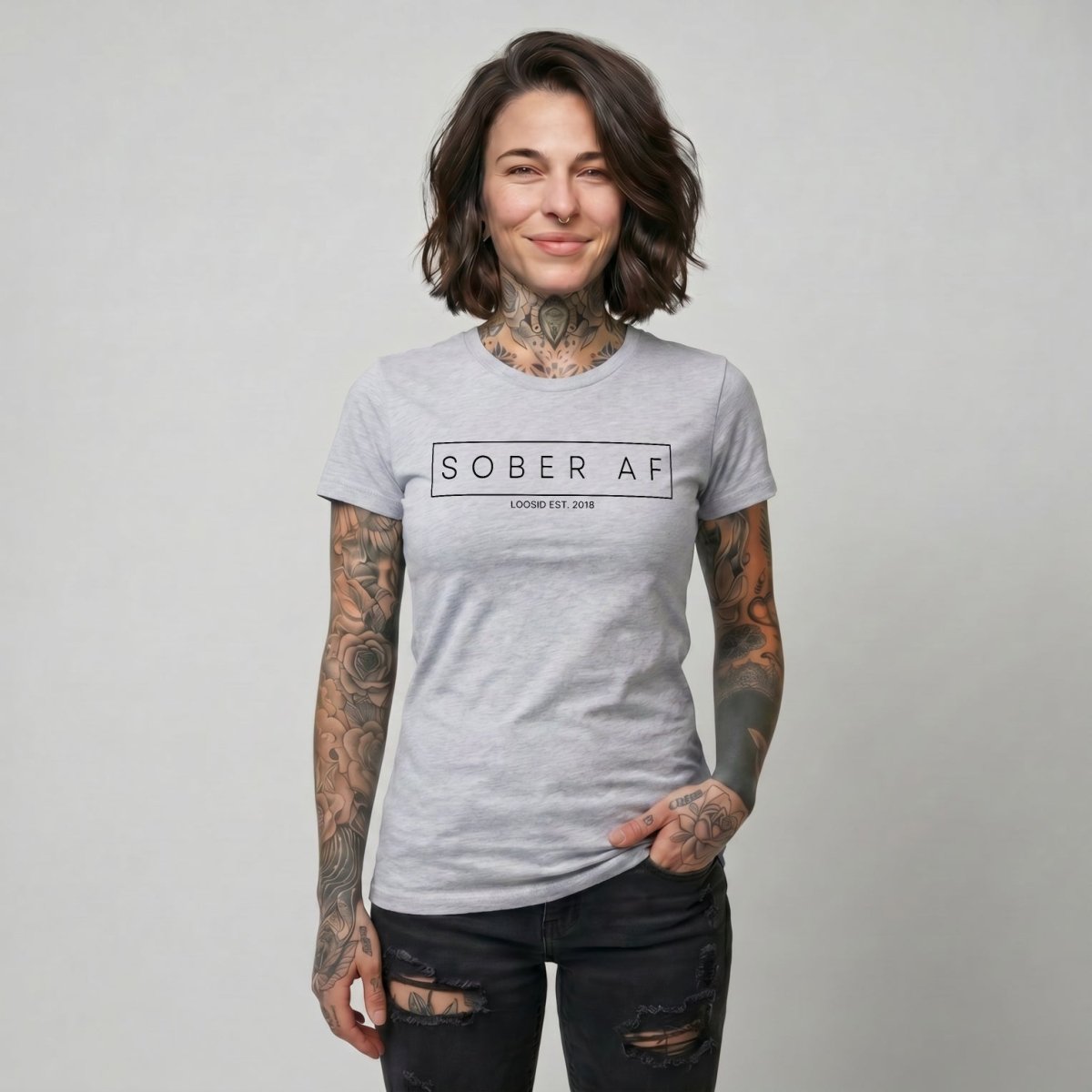 Sober AF Sober T Shirt side view (view 16)