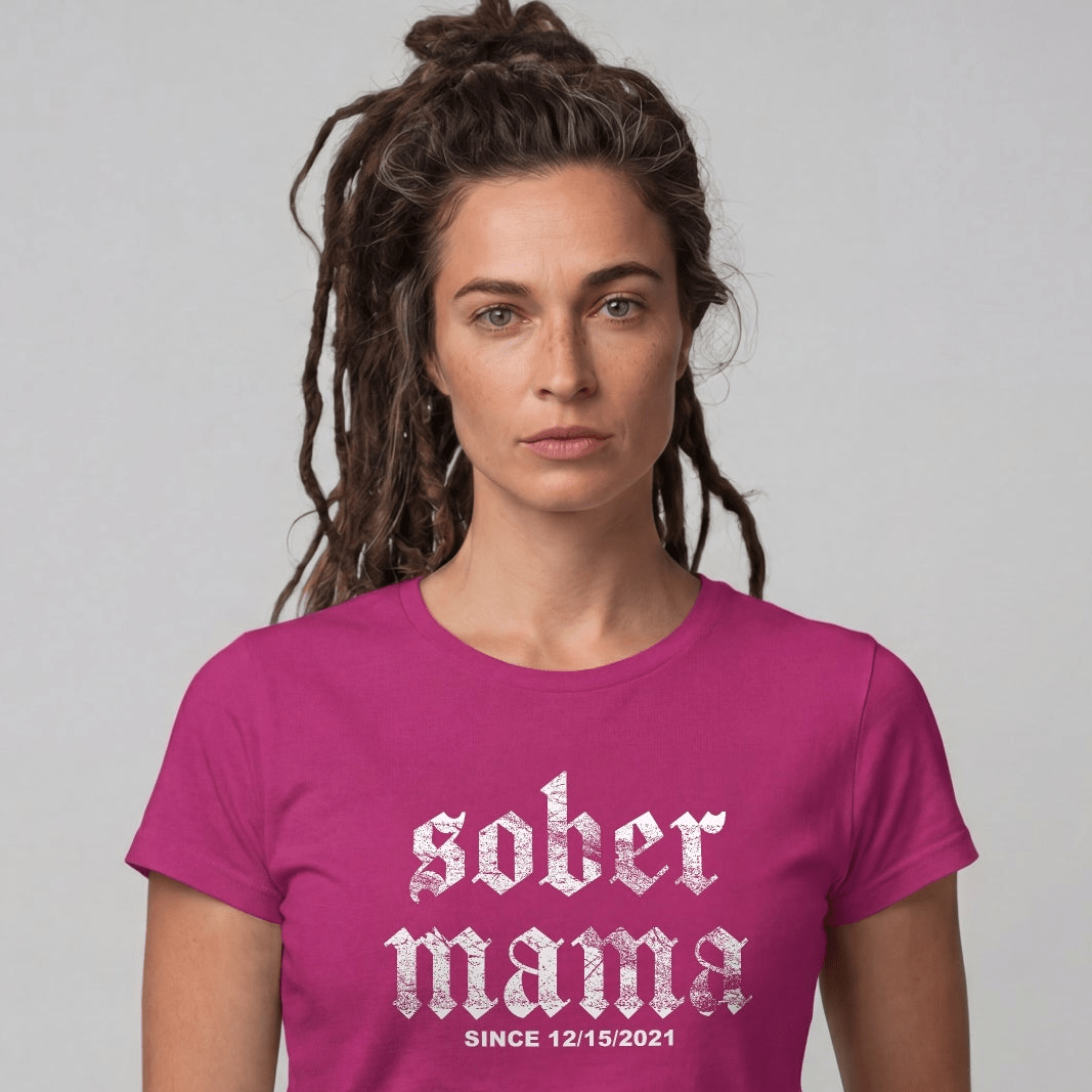 Sober Mama Women's Personalized Sober T Shirt