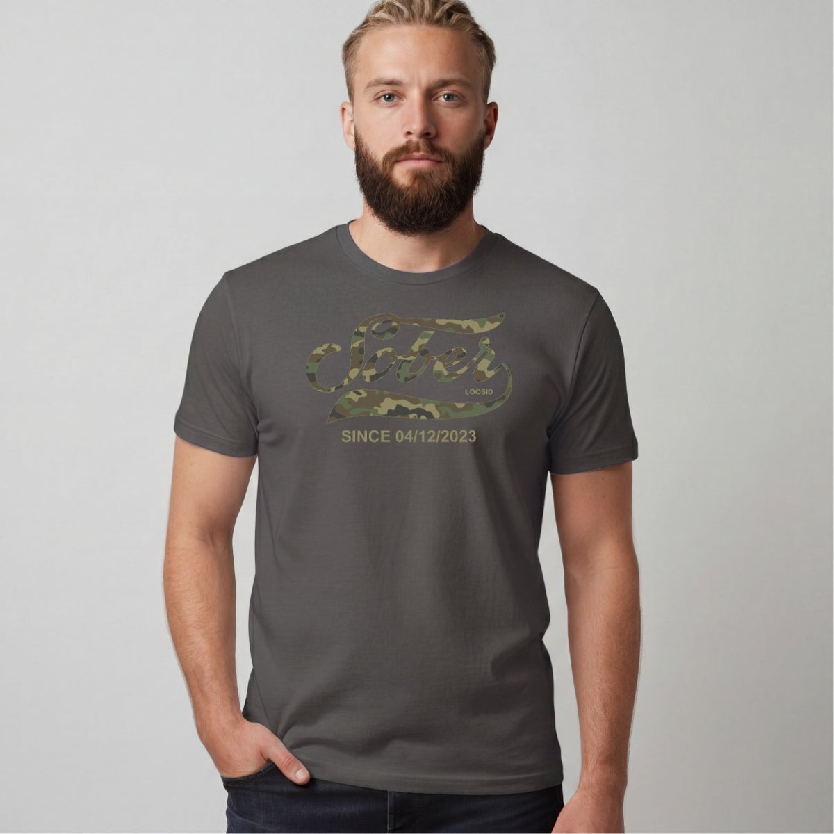 Sober T Shirt | Men's Sober Since Camo Tee