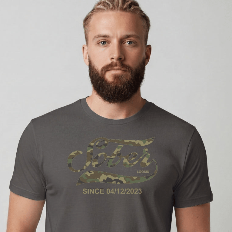 Sober T Shirt | Men's Sober Since Camo Tee