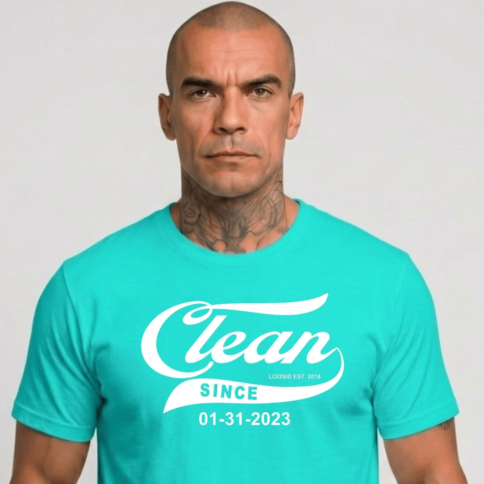Clean Since Tee with Personalized Sobriety Date | Sober T Shirt