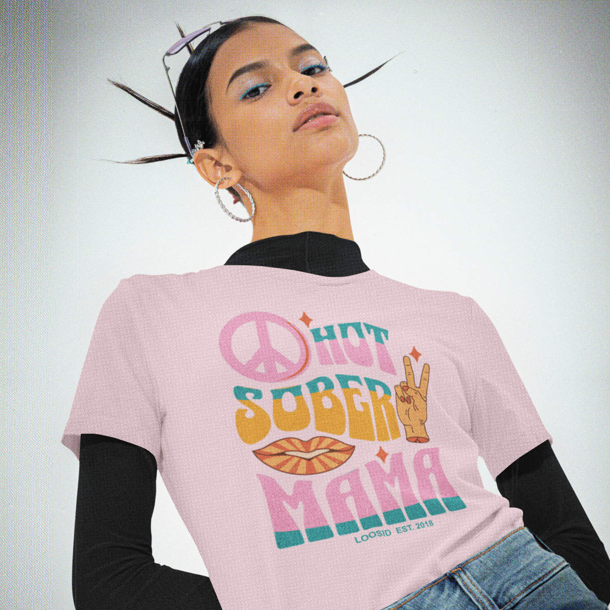 Loosid Hot Sober Mama Sober T Shirt featuring the design