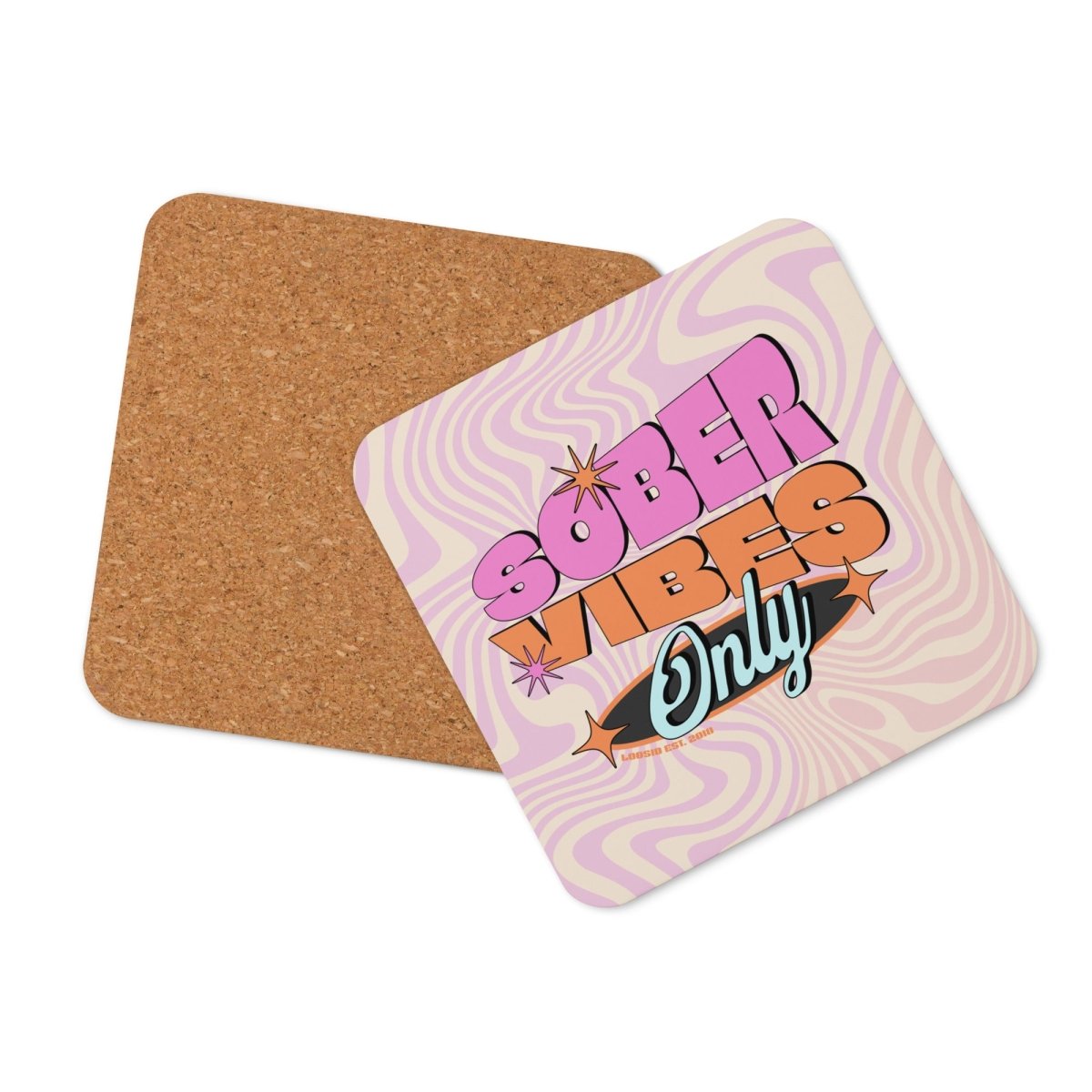 Loosid Sober Vibes Only Sober Coaster featuring the design