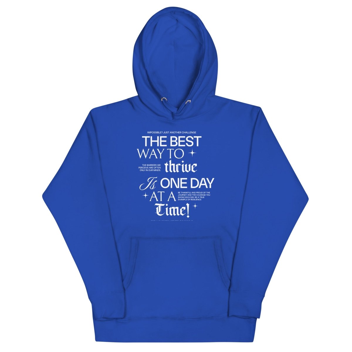 Be Thankful and Thrive Recovery Hoodie flat lay styled image (view 3)