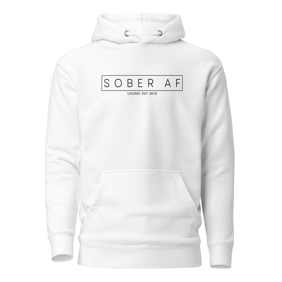 Sober AF Recovery Hoodie close-up view (view 12)