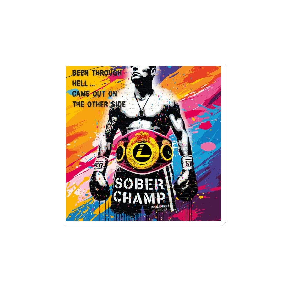 Been Through Hell Came Out On The Other Side Sober Magnet graphic detail (view 4)