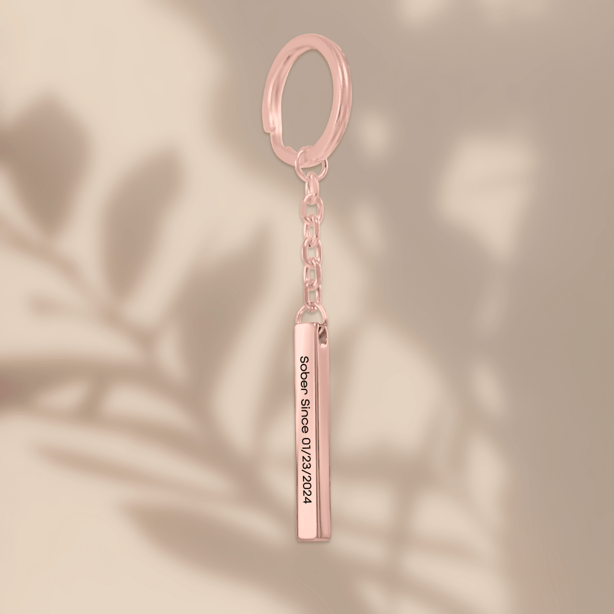 Sober Since 3D Bar Keychain w Personalized Sober Date and Message Sobriety Gift product photo (view 20)