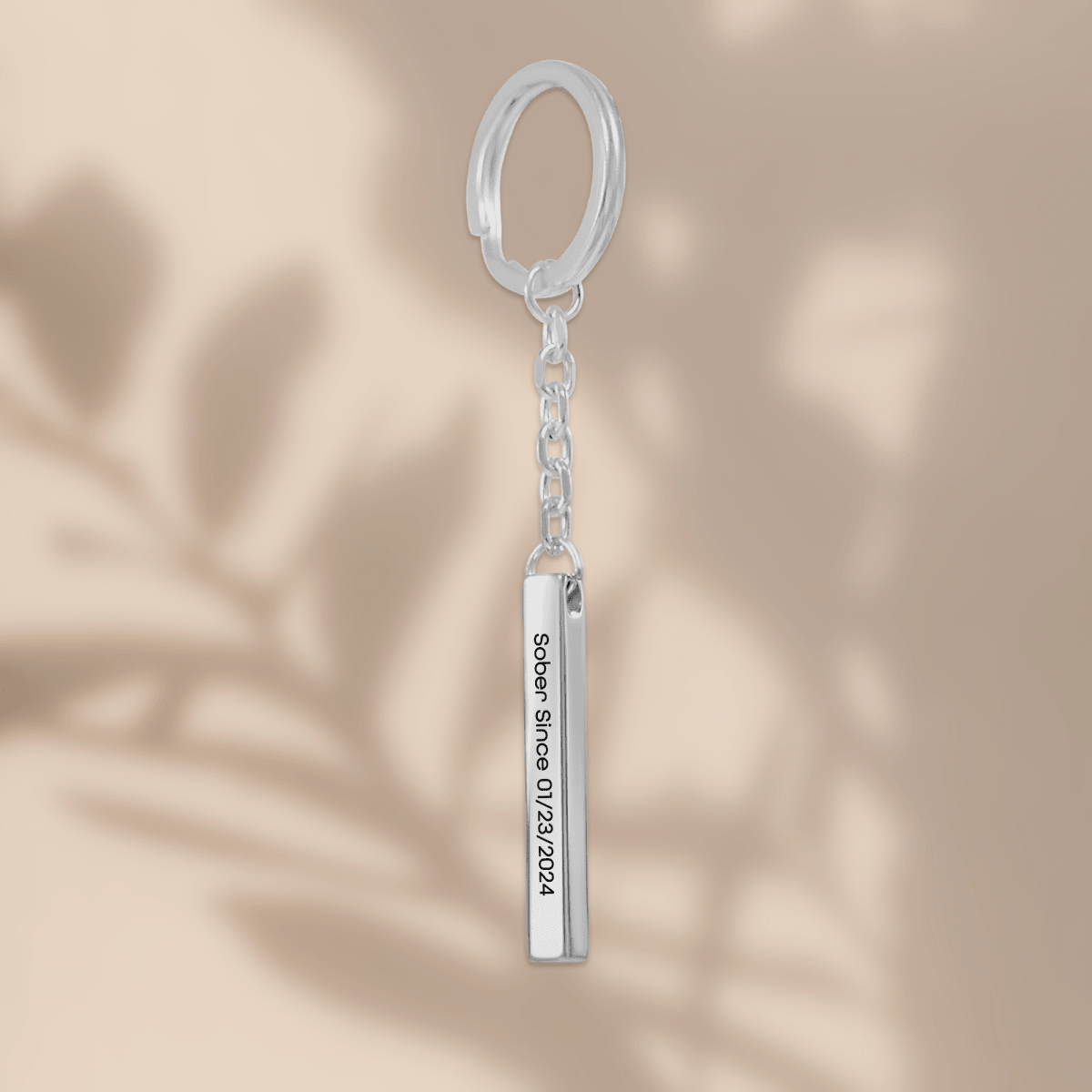Sober Since 3D Bar Keychain w Personalized Sober Date and Message Sobriety Gift graphic detail (view 14)