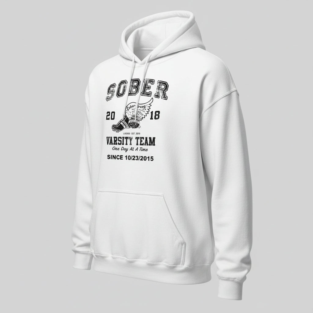 Sober Varsity Team Recovery Hoodie packaging detail (view 8)