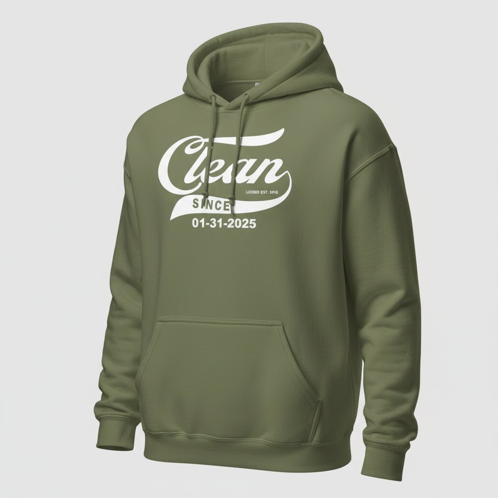 Clean Since Sober Recovery Hoodie featuring the design (view 11)