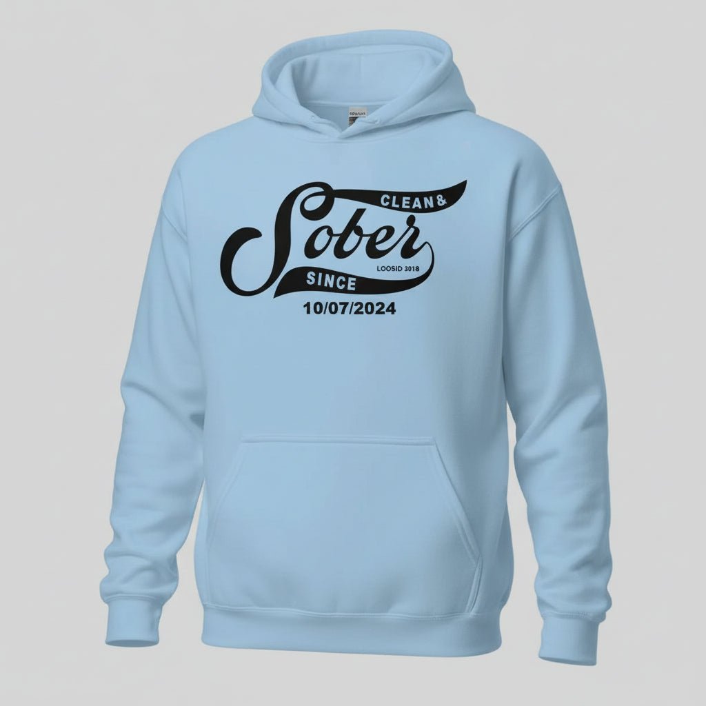 Sober Since Recovery Hoodie fit detail (view 39)