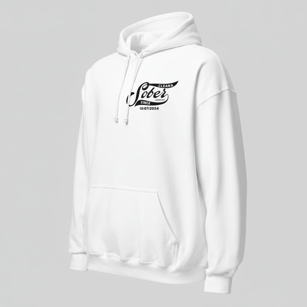 Sober Since Recovery Hoodie flat lay styled image (view 33)