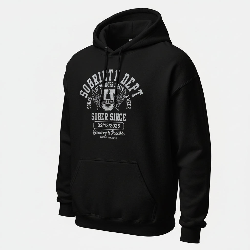Sobriety Dept Recovery Hoodie packaging detail (view 8)