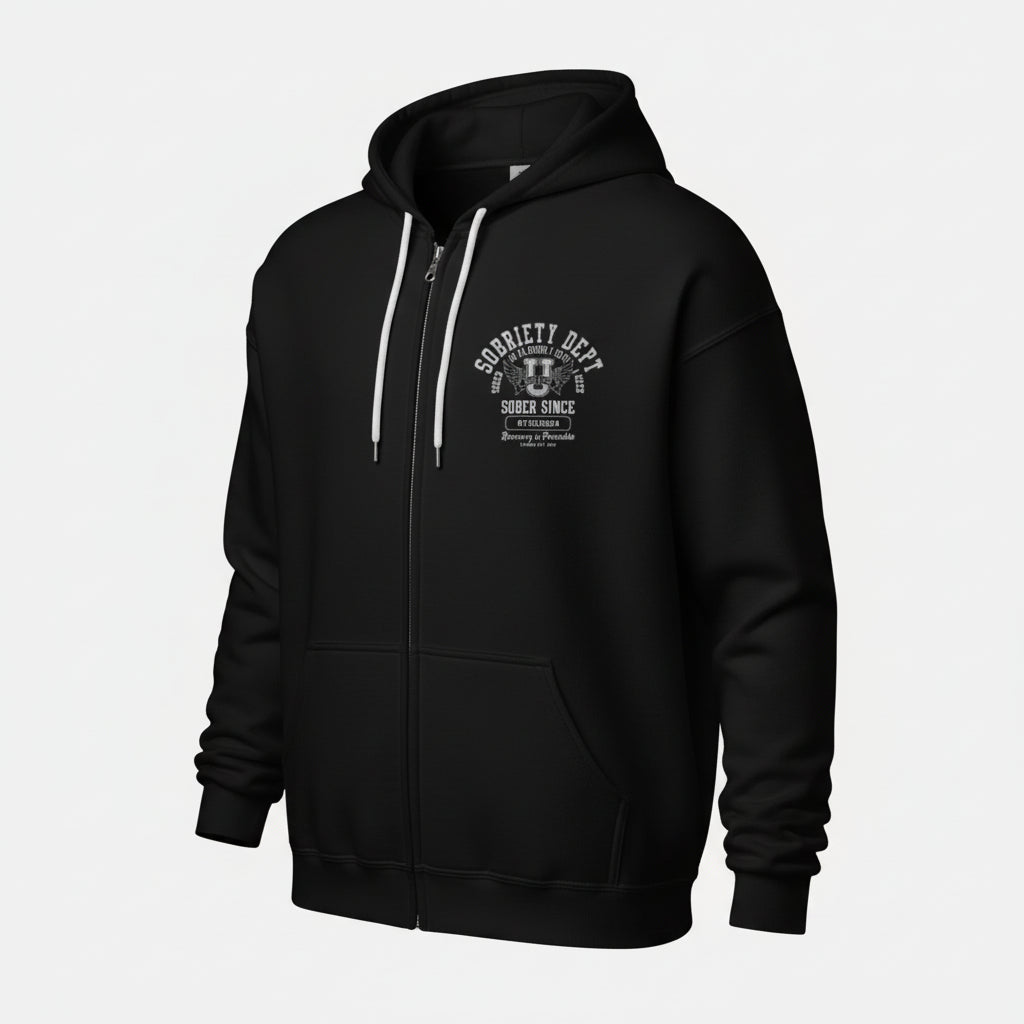 Sobriety Dept Zip Recovery Hoodie product photo (view 10)