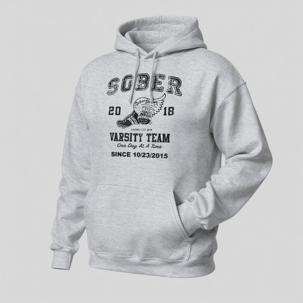 Sober Varsity Team Recovery Hoodie graphic detail (view 24)