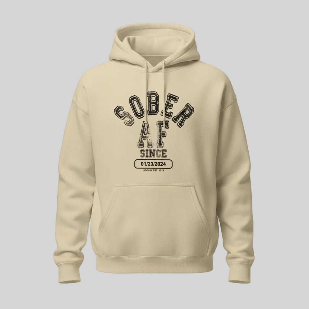 Sober AF Since Recovery Hoodie packaging detail (view 38)