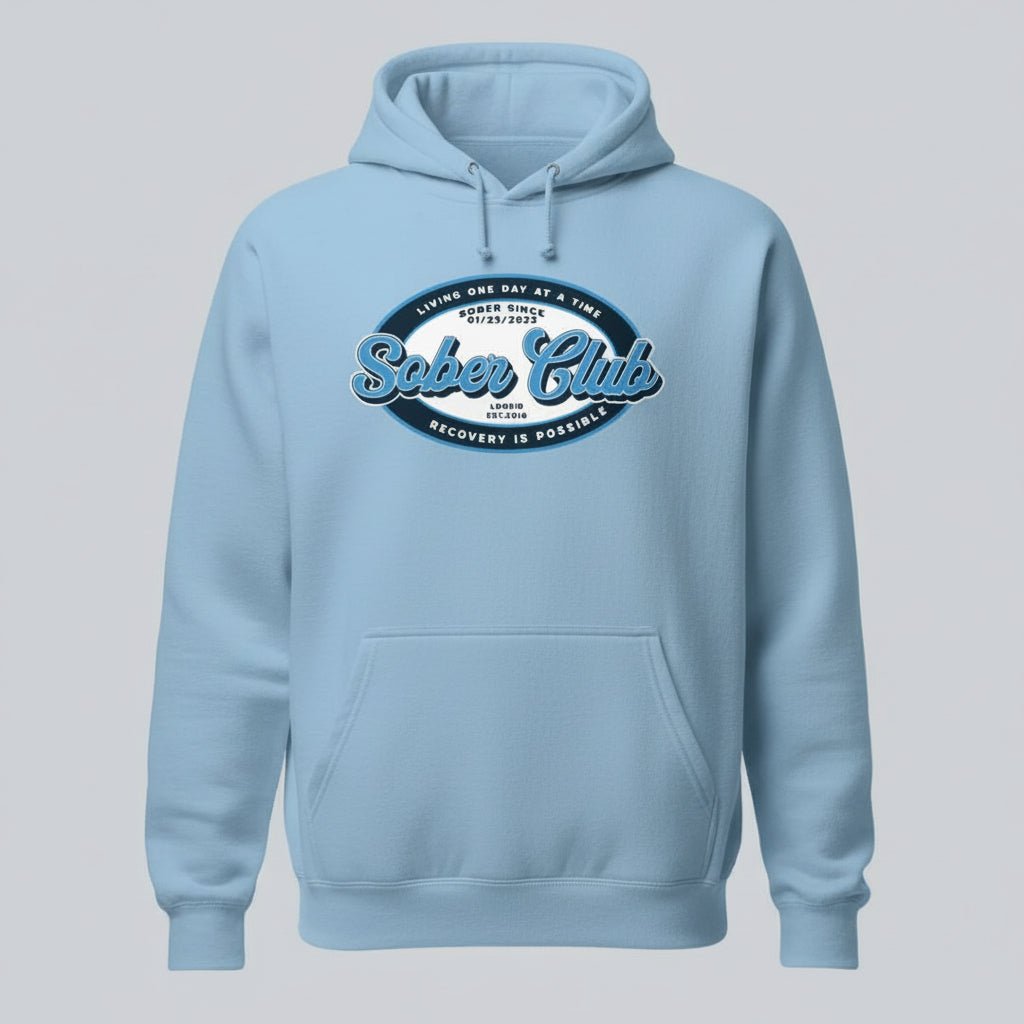 Sober Club Badge Recovery Hoodie graphic detail (view 34)
