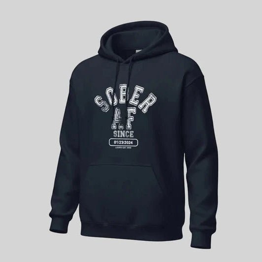 Sober AF Since Recovery Hoodie fit detail (view 9)