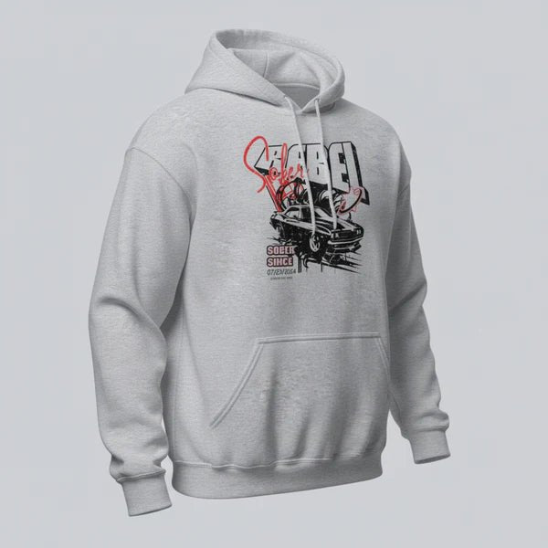 Sober Rebel Custom Sobriety Date Recovery Hoodie back view (view 7)