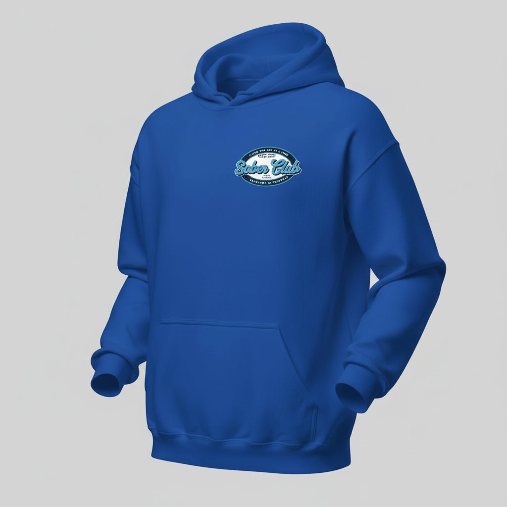 Sober Club Badge Recovery Hoodie fit detail (view 29)