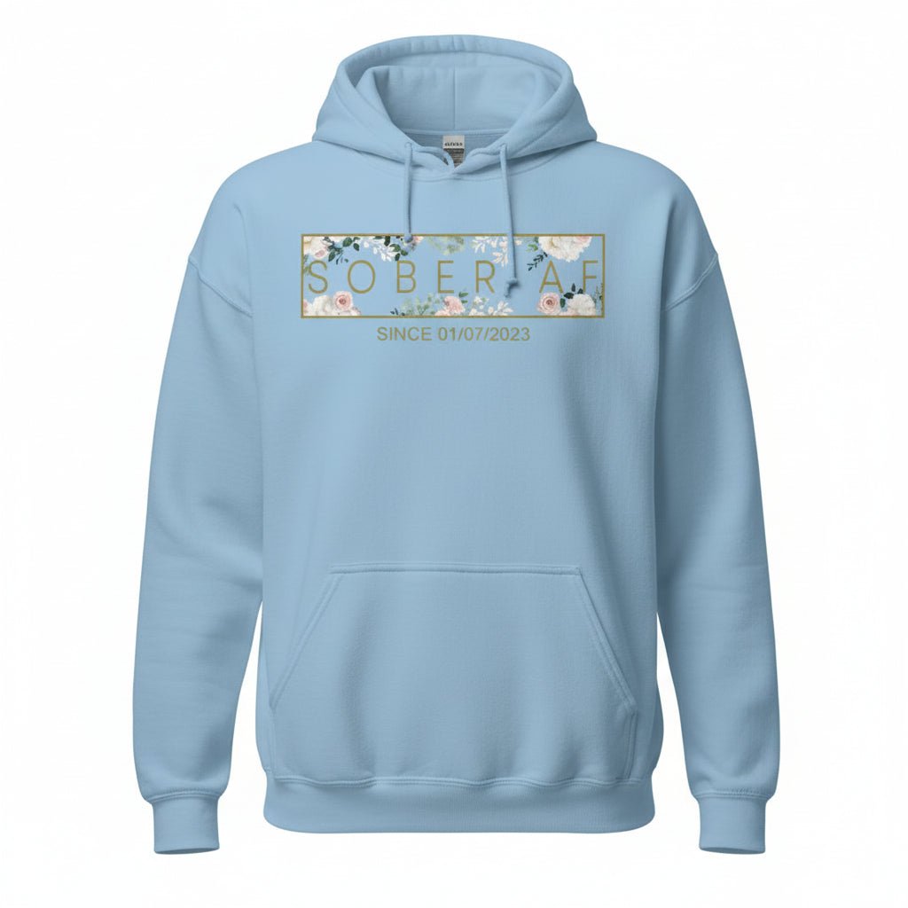 Sober AF Flower Recovery Hoodie fit detail (view 19)