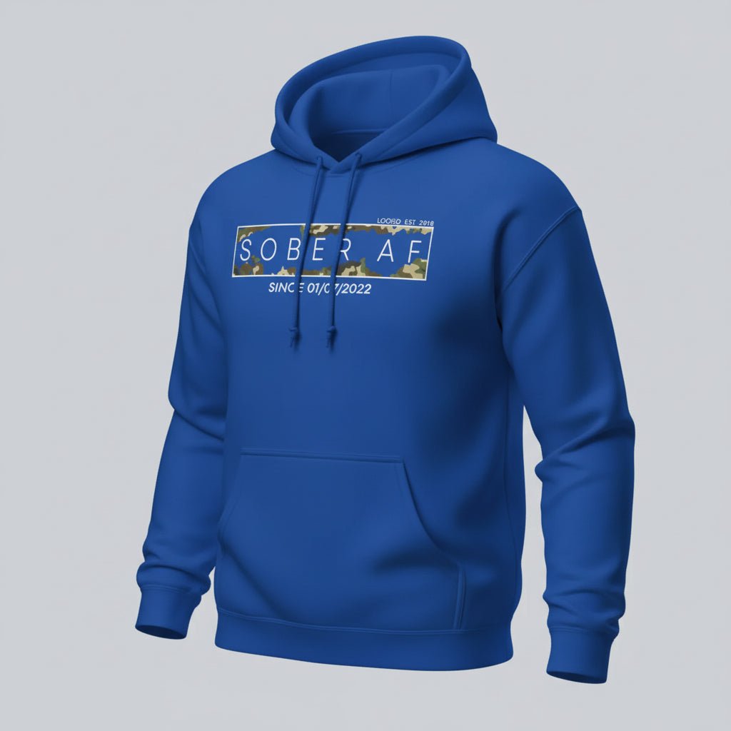 Sober AF Camo Recovery Hoodie graphic detail (view 34)