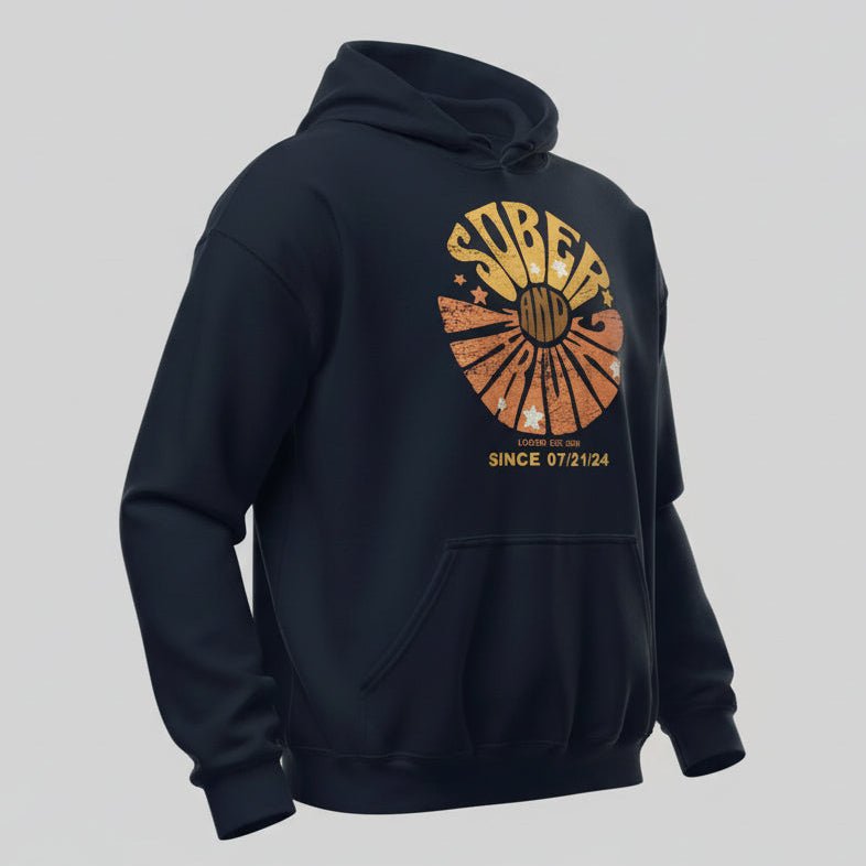 Sober & Thriving Recovery Hoodie close-up view (view 12)