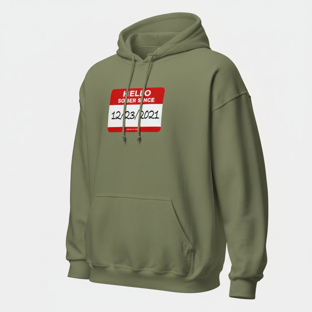 Hello Sober Since Recovery Hoodie product photo (view 20)